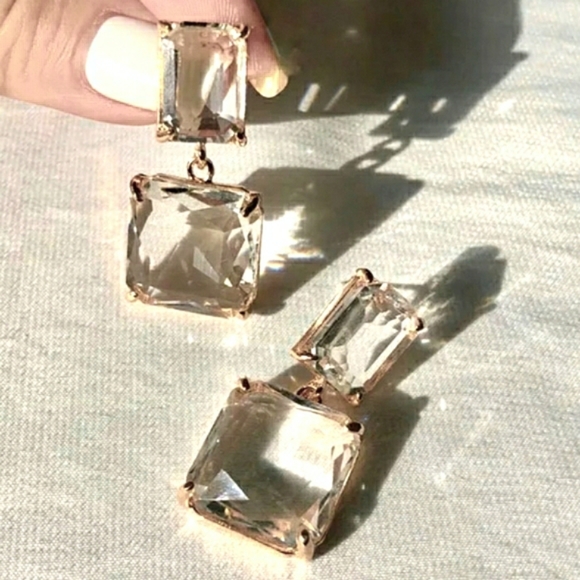 ▪️Transparent glass dangle earrings - Picture 4 of 12